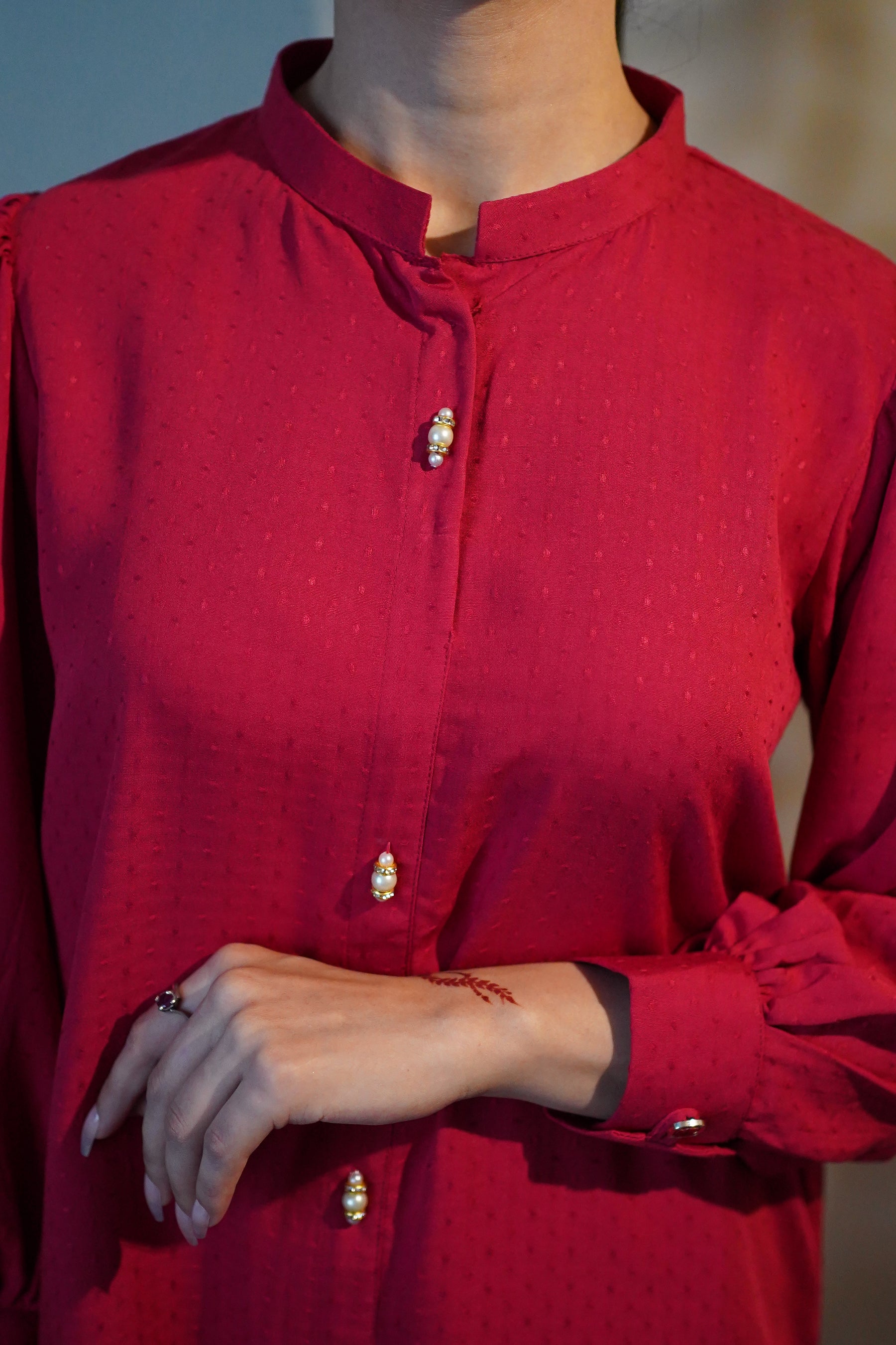 Red Front Open Co-Ord Set