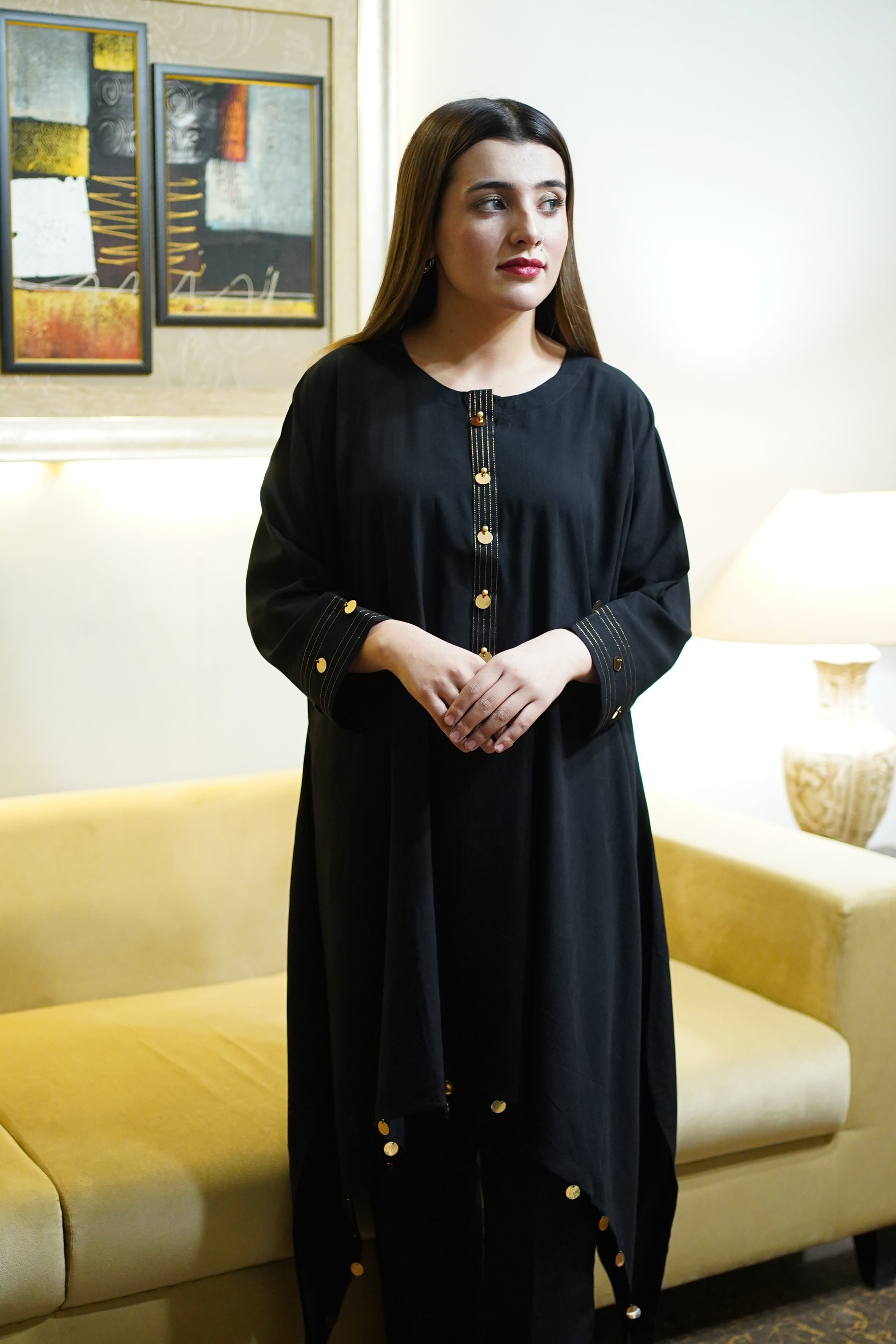 Black A-Line Kaftaan
