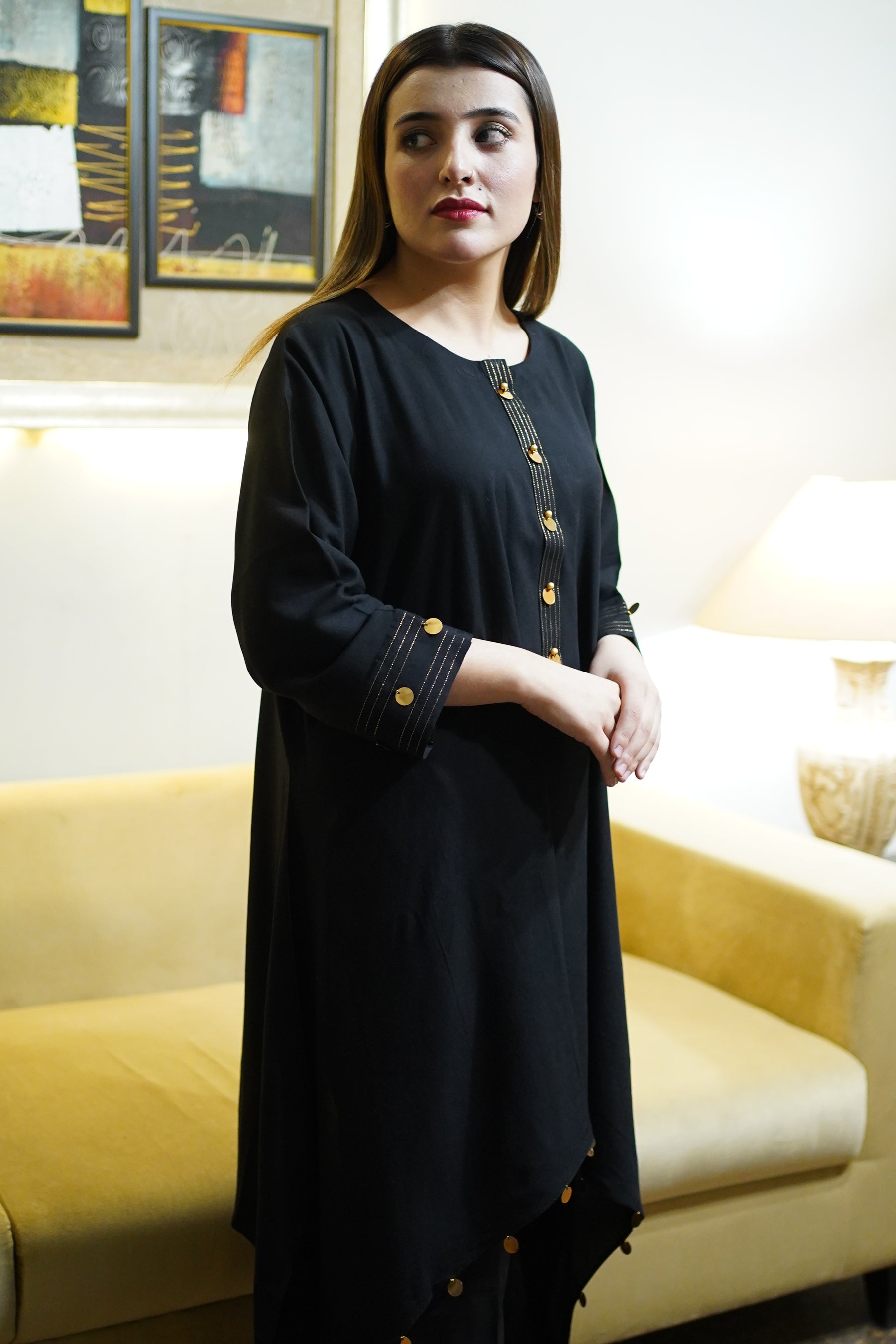 Black A-Line Kaftaan