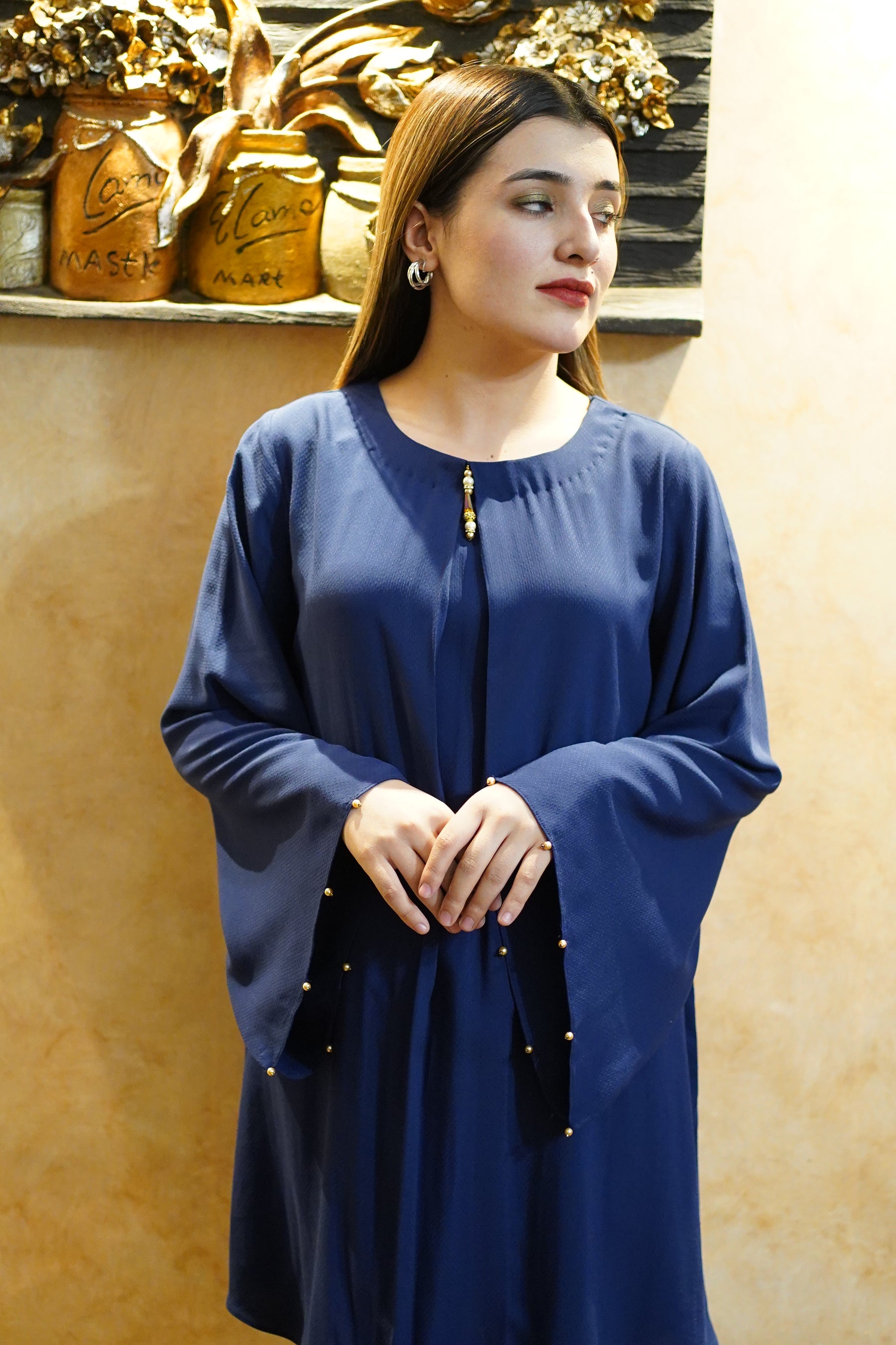 Blue Box Pleat Top