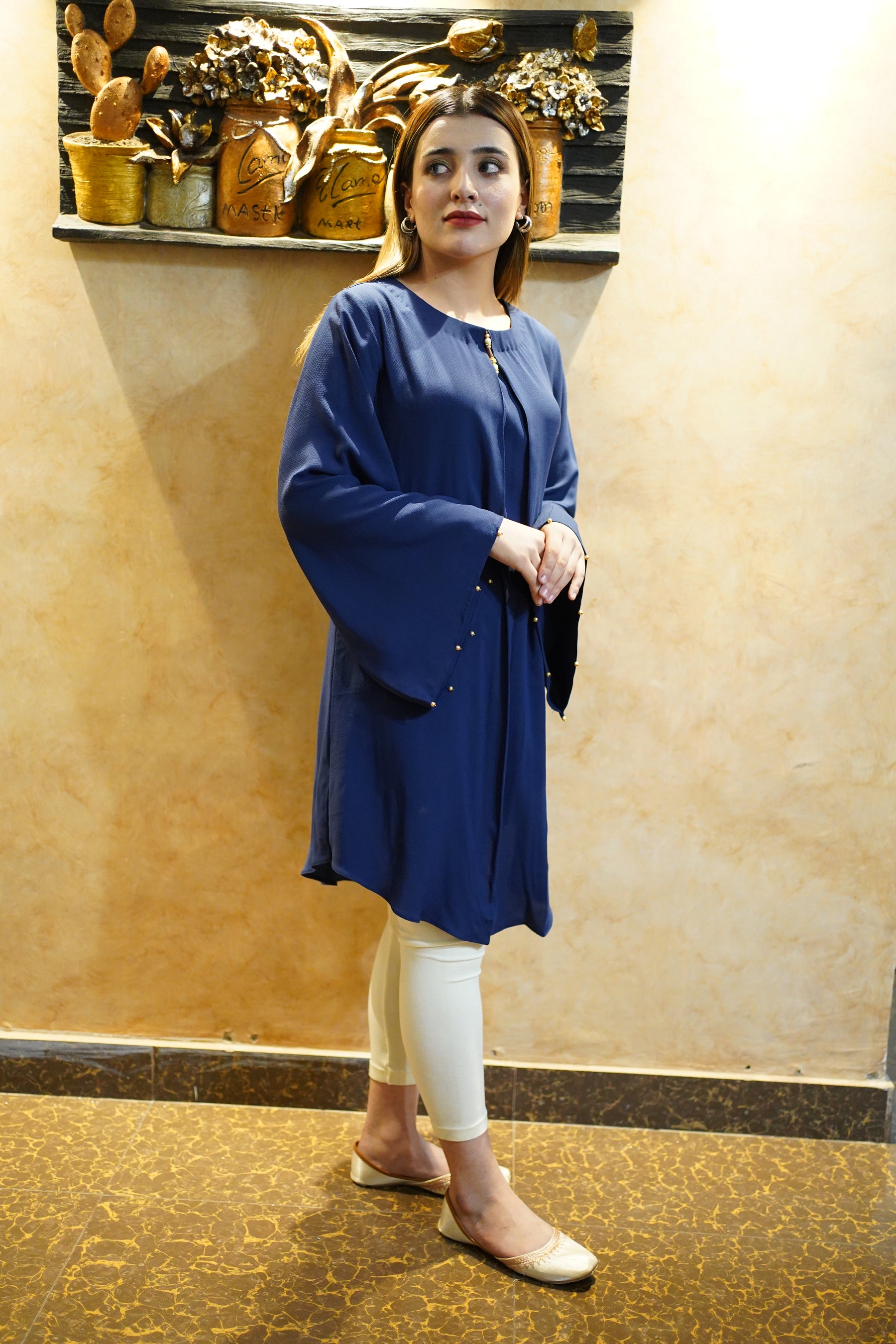 Blue Box Pleat Top