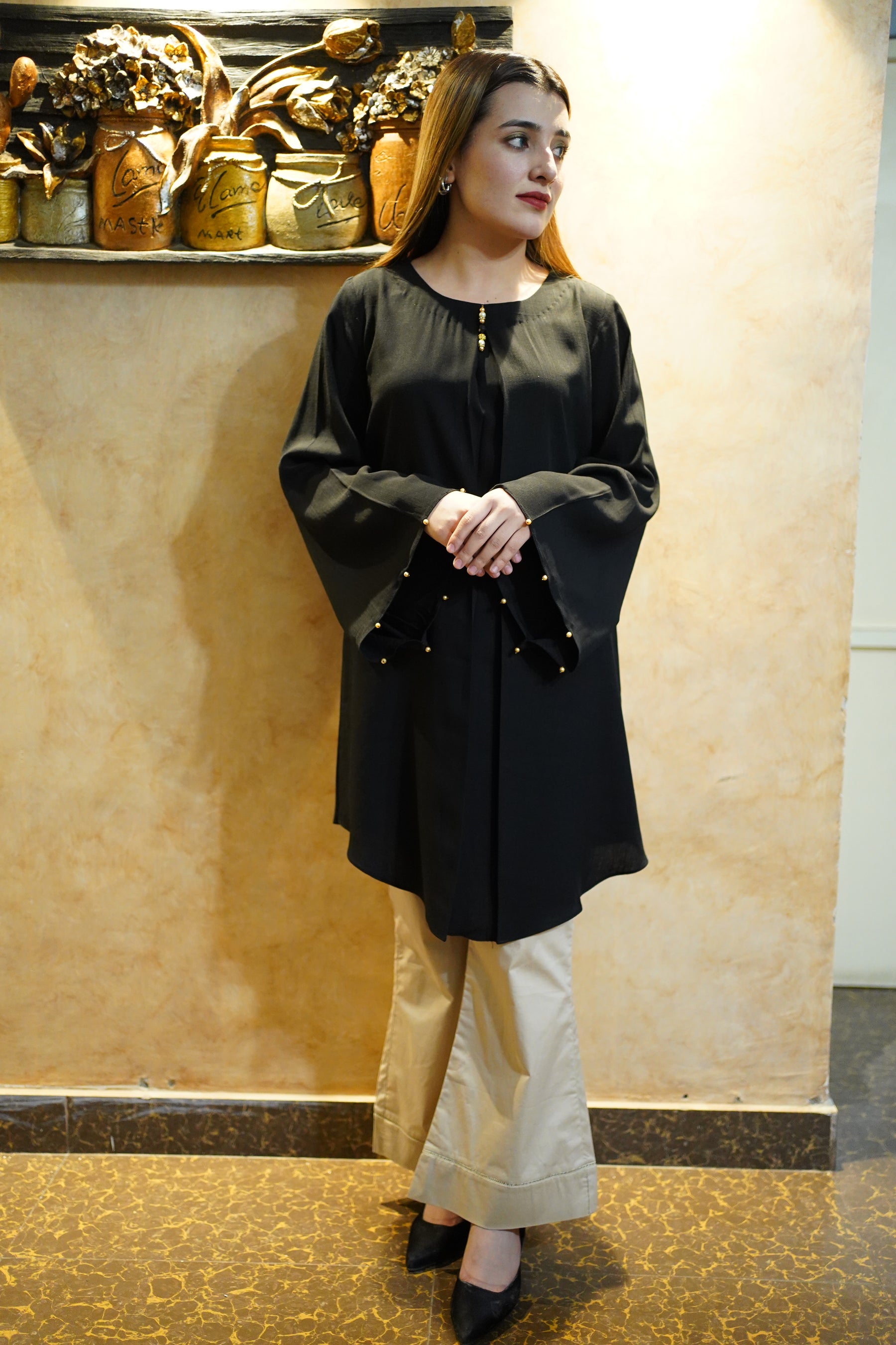 Black Box Pleat Top